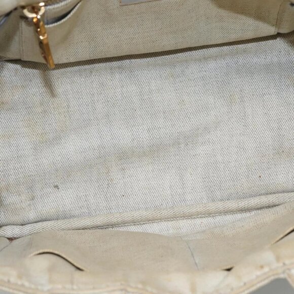 PRADA Canapa PM Hand Bag Canvas Gray Gold Auth bs23956 - Picture 13 of 16